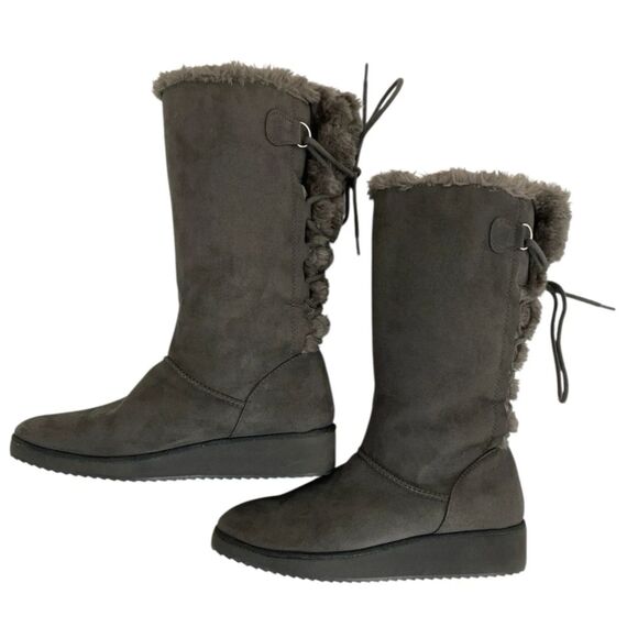 Rampage Women's Faux Fur Suede Knee High Fashion Boots size 7m - Picture 3 of 11